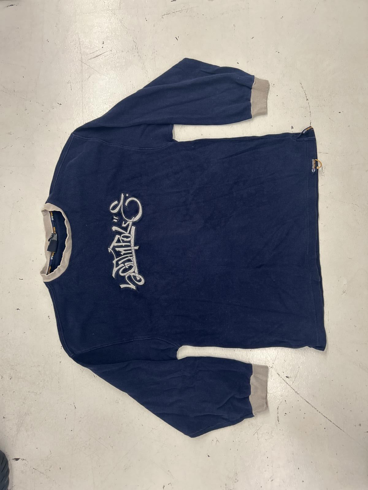 South Pole Vintage Long Sleeve Sweater - Blue & Cream