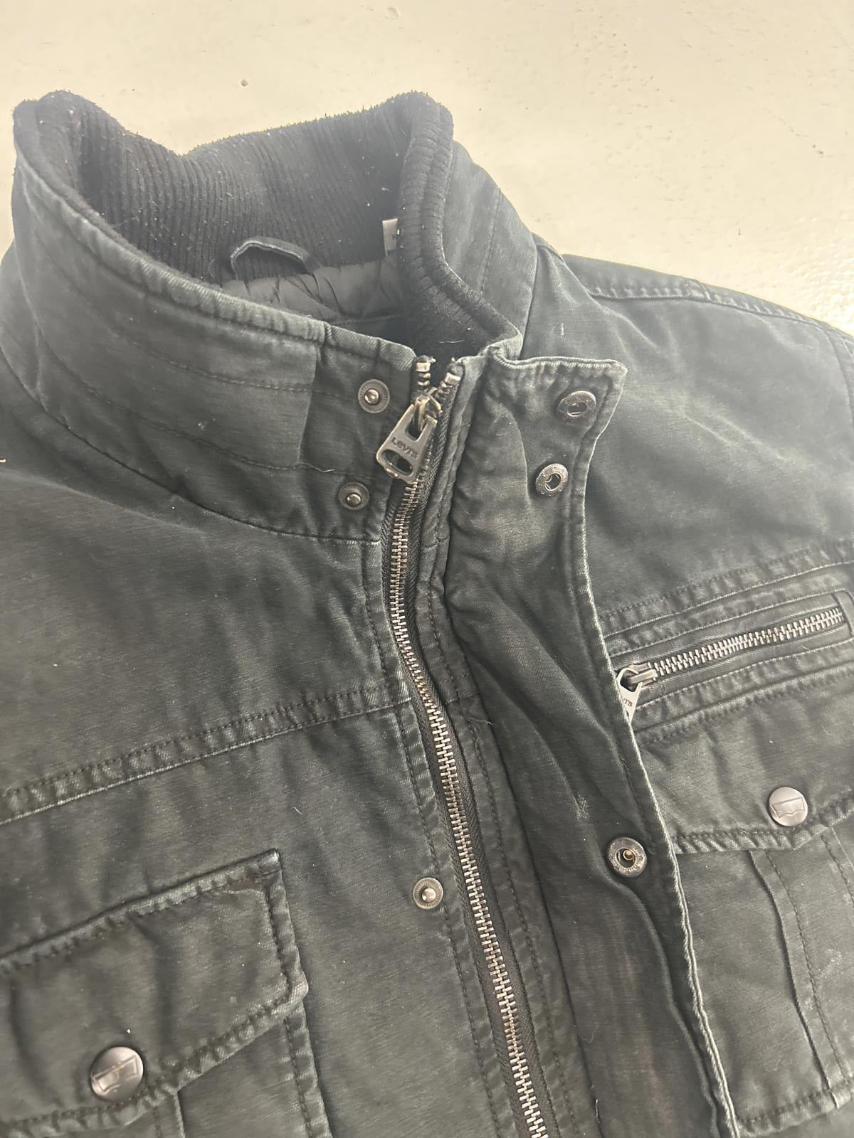 Levi's Black Denim Trucker Jacket with Quilted Lining