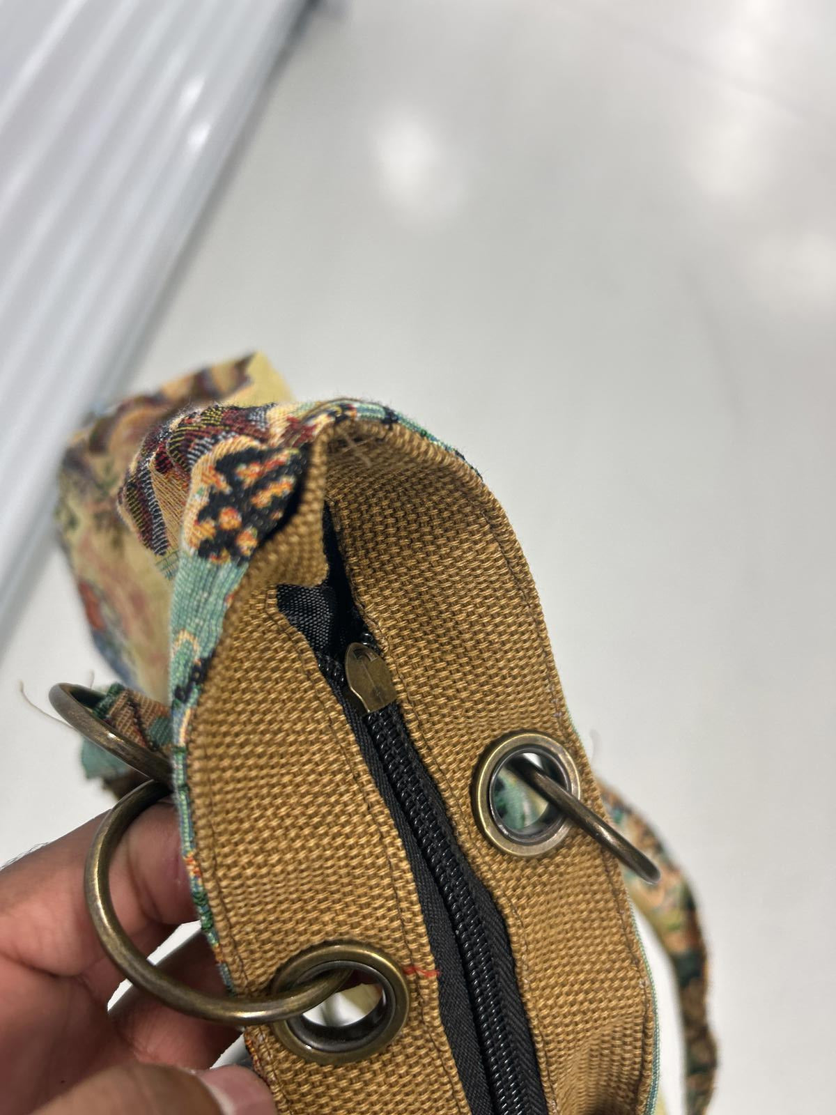 Artisanal Fabric Handbag with Unique Animal Print