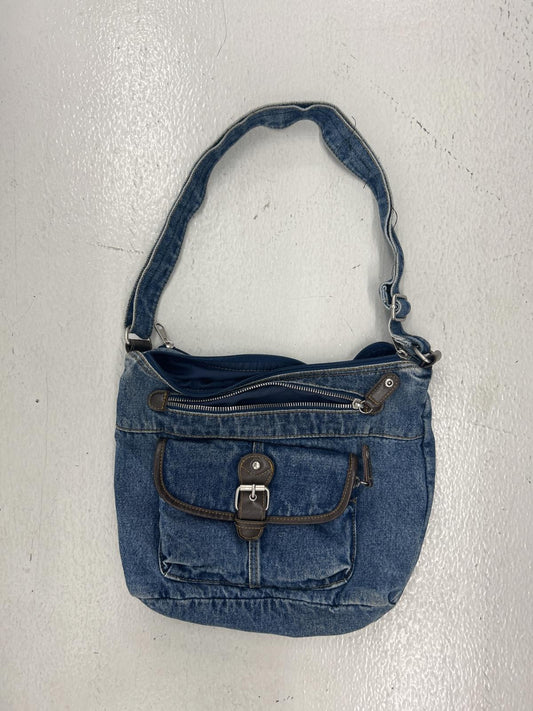 Stylish Denim Crossbody Bag with Multiple Pockets