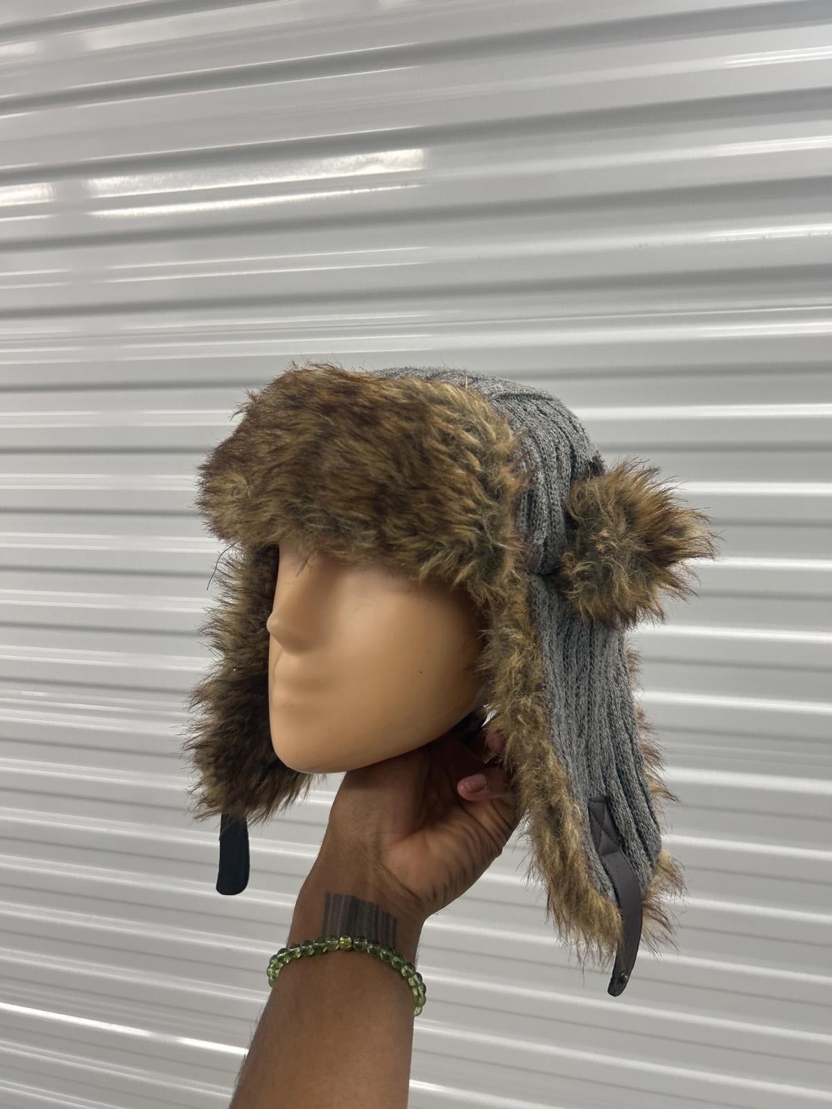 Cozy Knit Trapper Hat with Faux Fur Lining