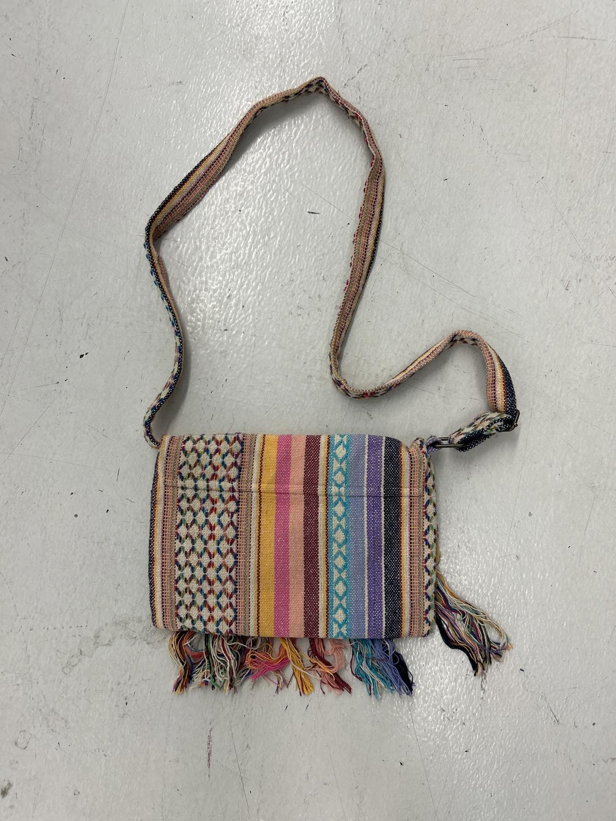 Stylish Multicolored Bohemian Fringe Crossbody Bag