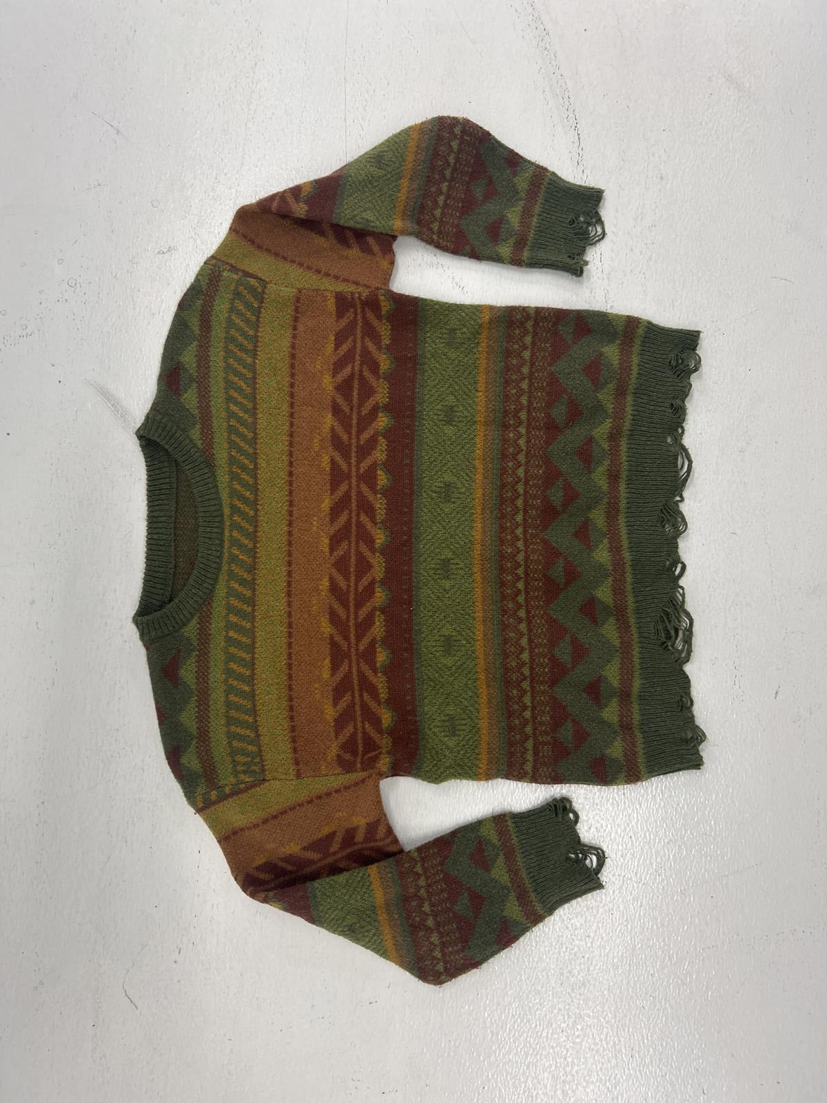 Vintage Southwest Distressed Patterned Sweater