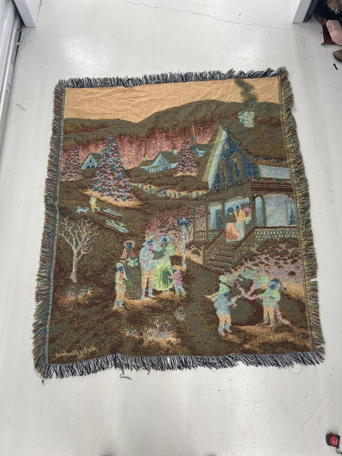 Winter Wonderland Family Tapestry Throw Blanket