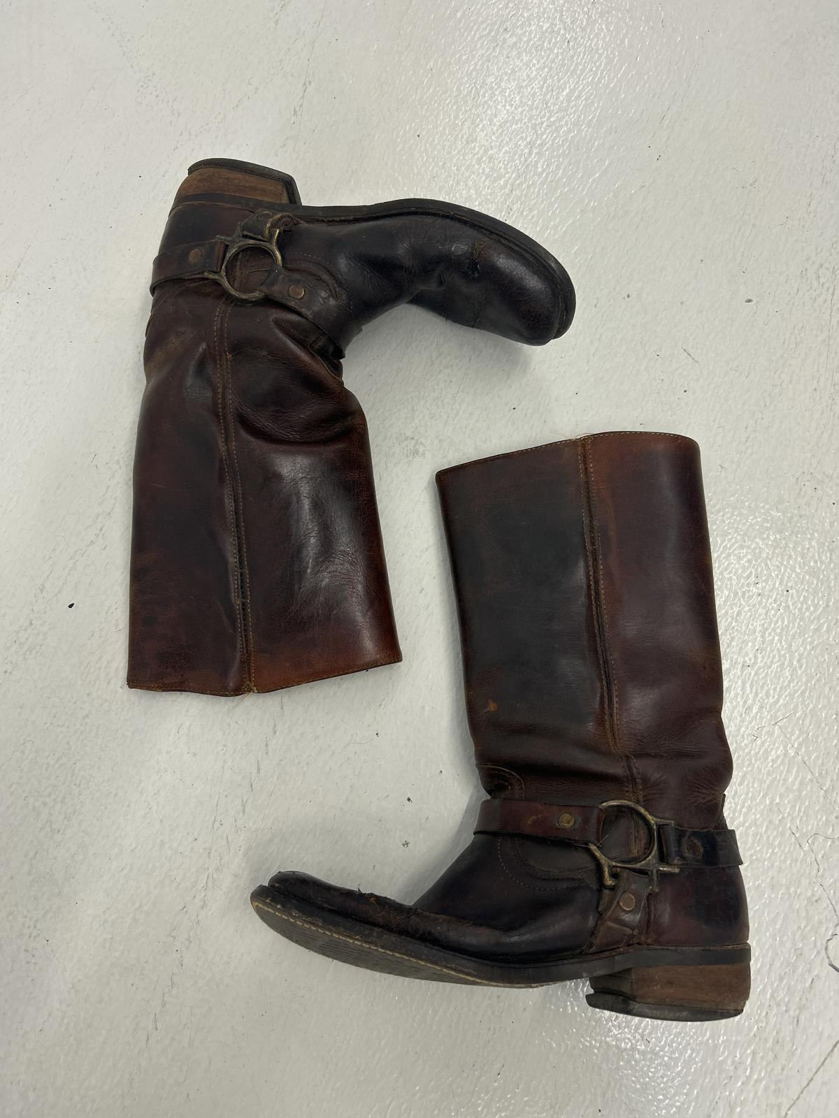 Vintage Leather Riding Boots - Classic Western Style