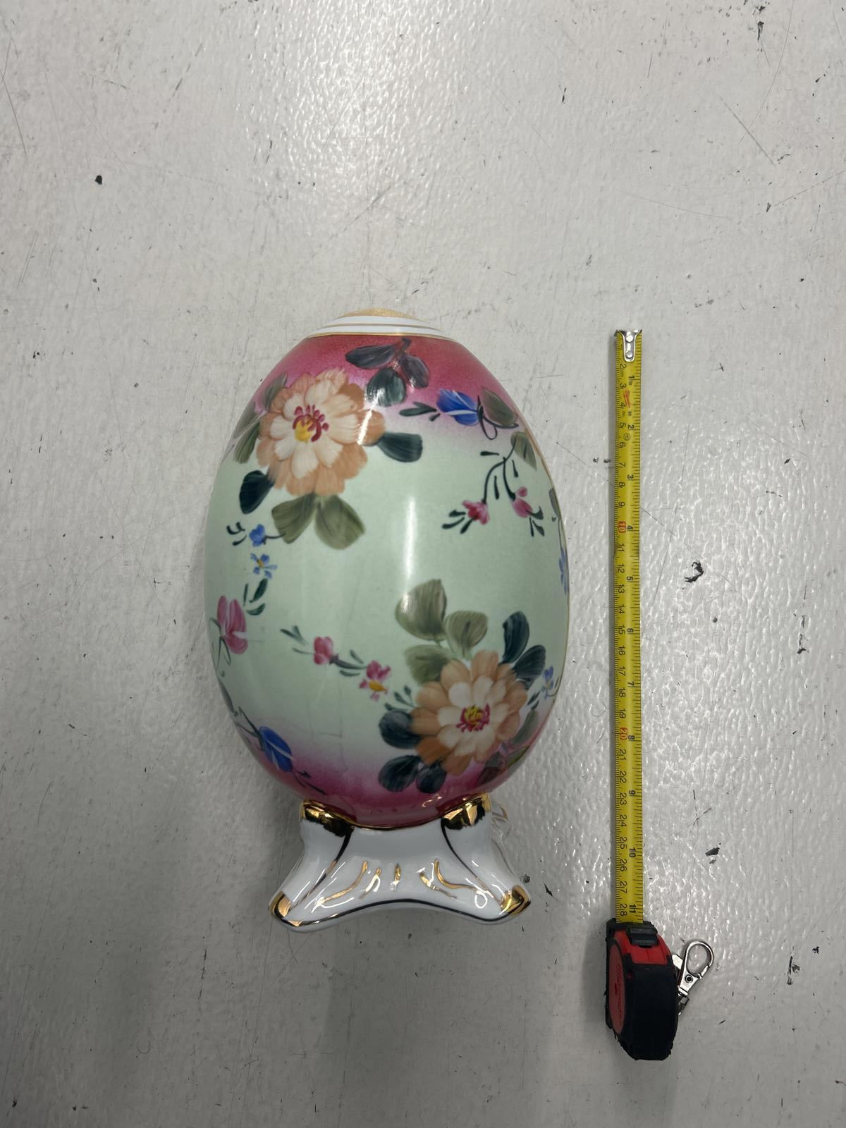 Formalities By Baum Bros Floral Ceramic Egg Decor