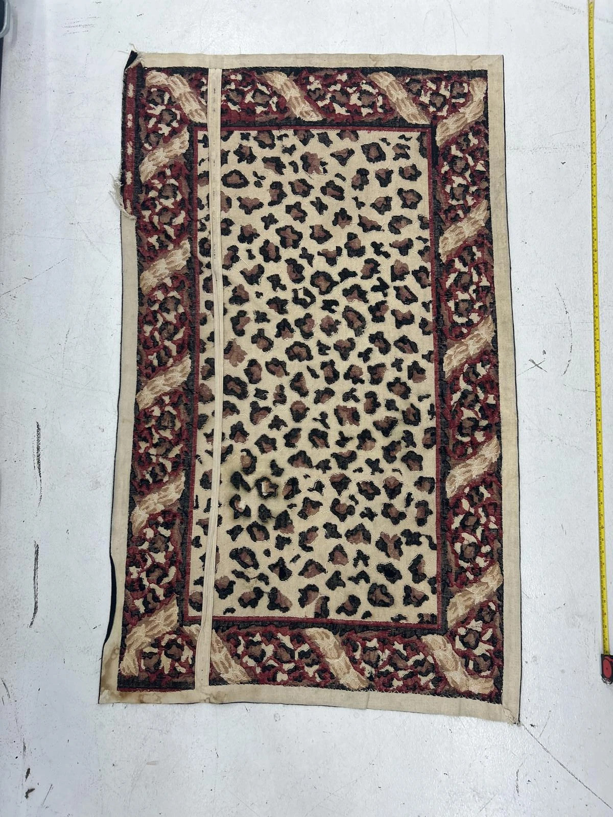 Stylish Leopard Print Area Rug With Decorative Border