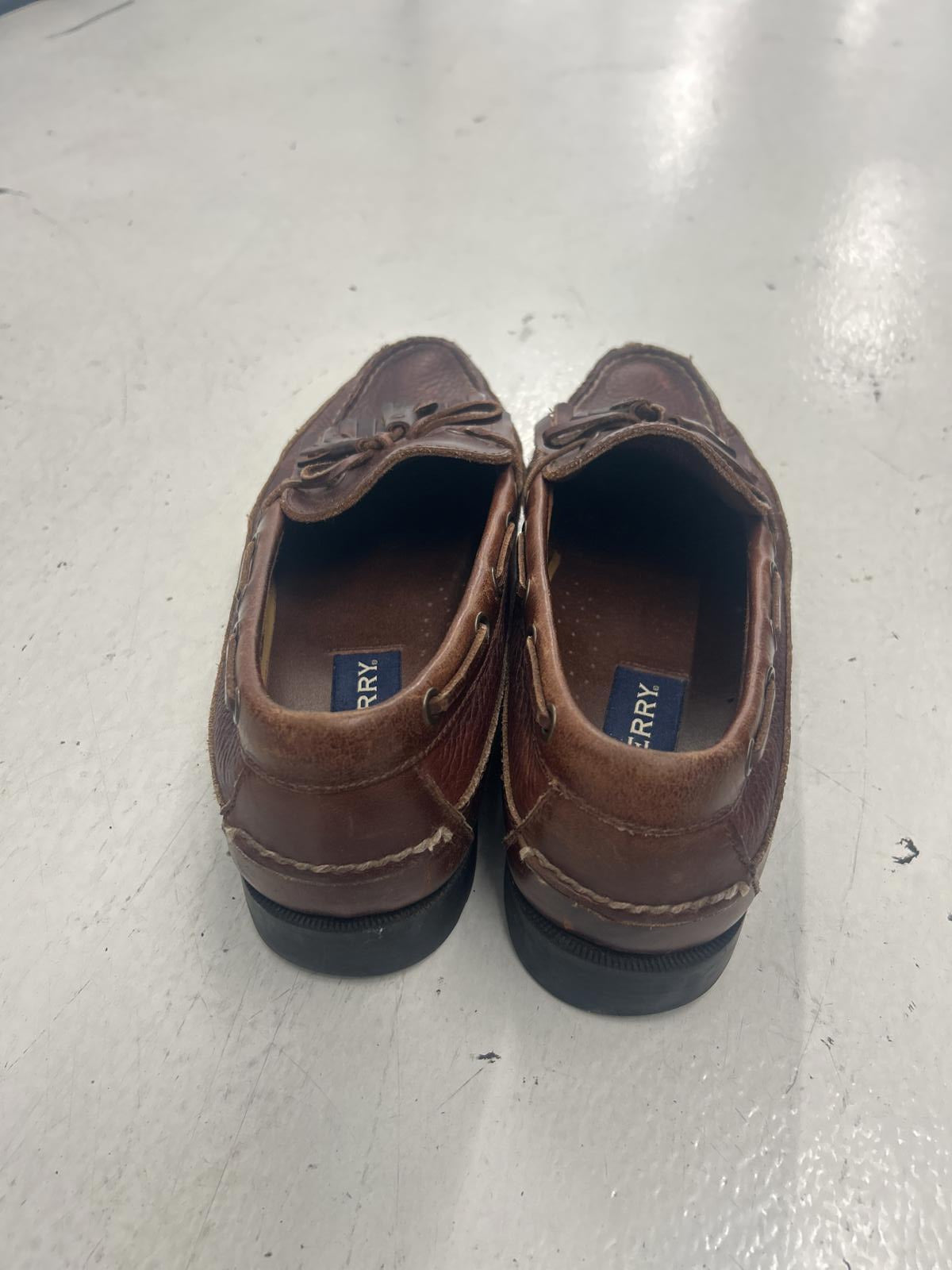 Sperry Men's Brown Leather Moccasin Loafers with Tassels