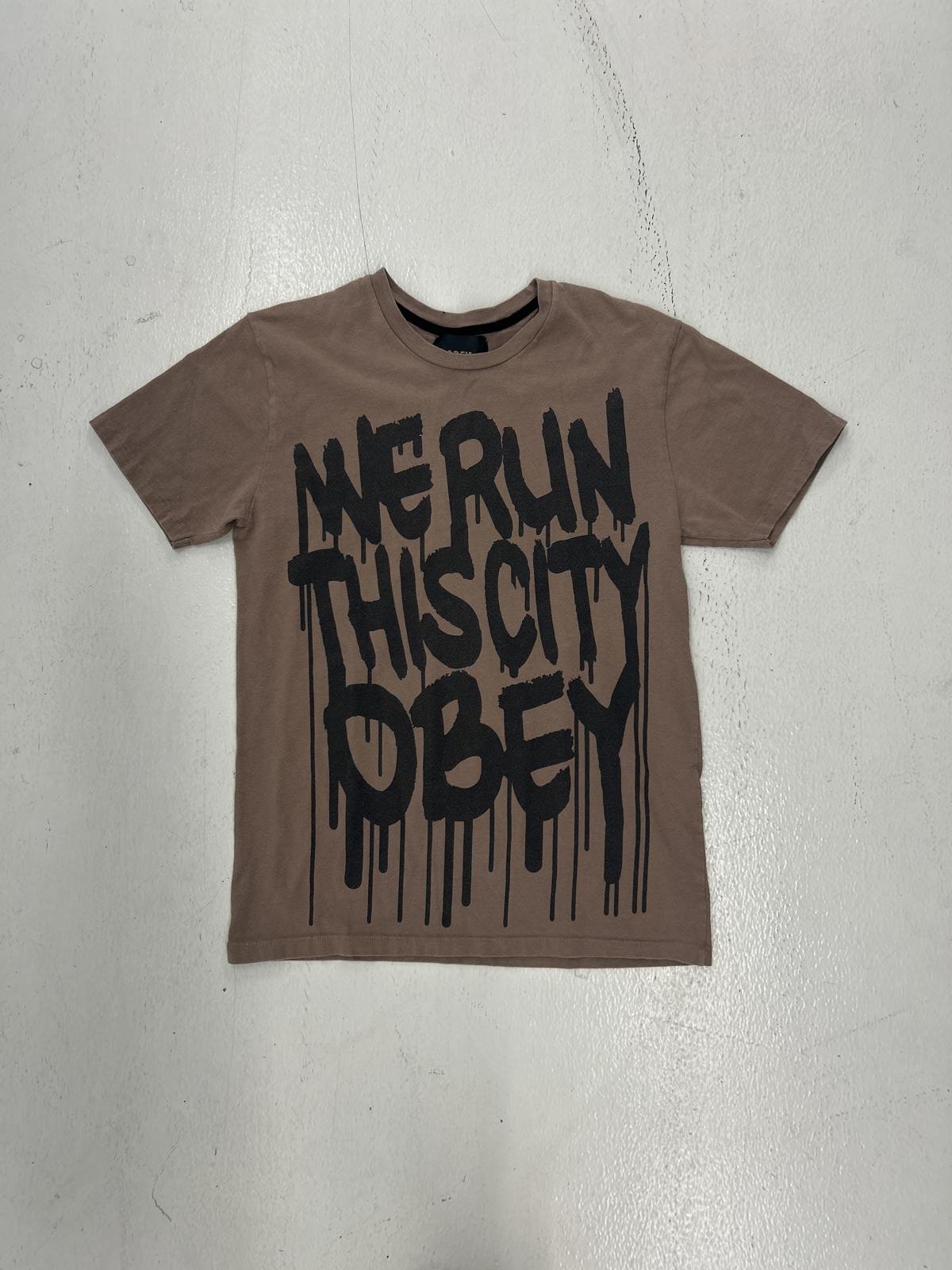 Trendy Graphic Tee - 'ME RUN THIS CITY' Obey Shirt