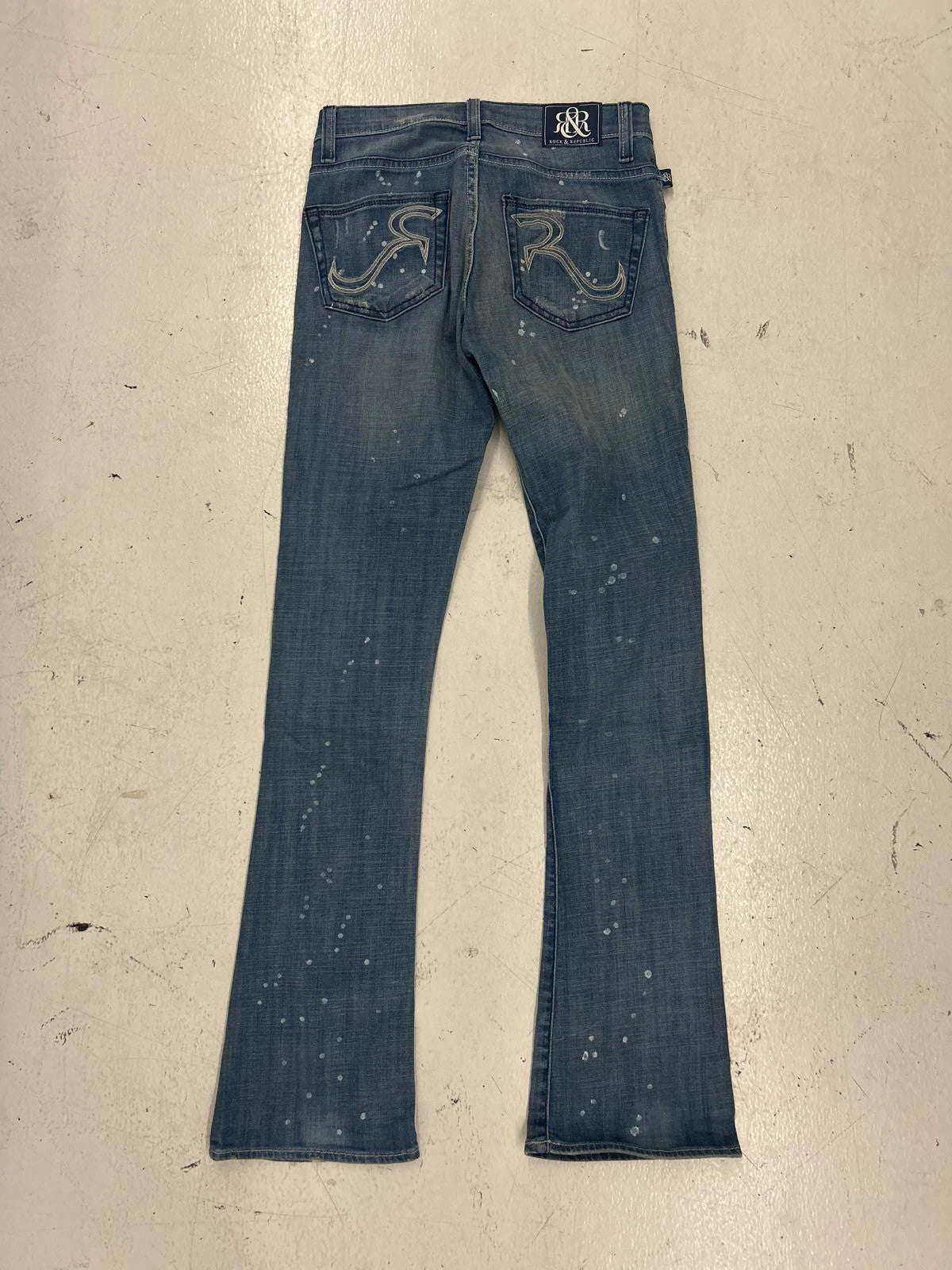 Stylish Women'S Flared Jeans With Distressed Finish