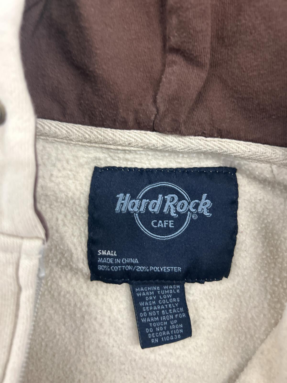 Hard Rock Cafe Women’s Zip-Up Hoodie - Cream - Size Small