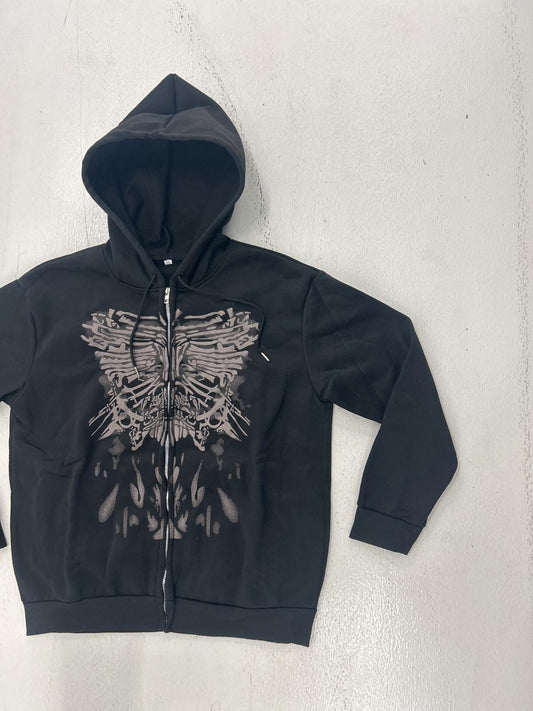 Y2K Angel Black Graphic Hoodie with Unique Design