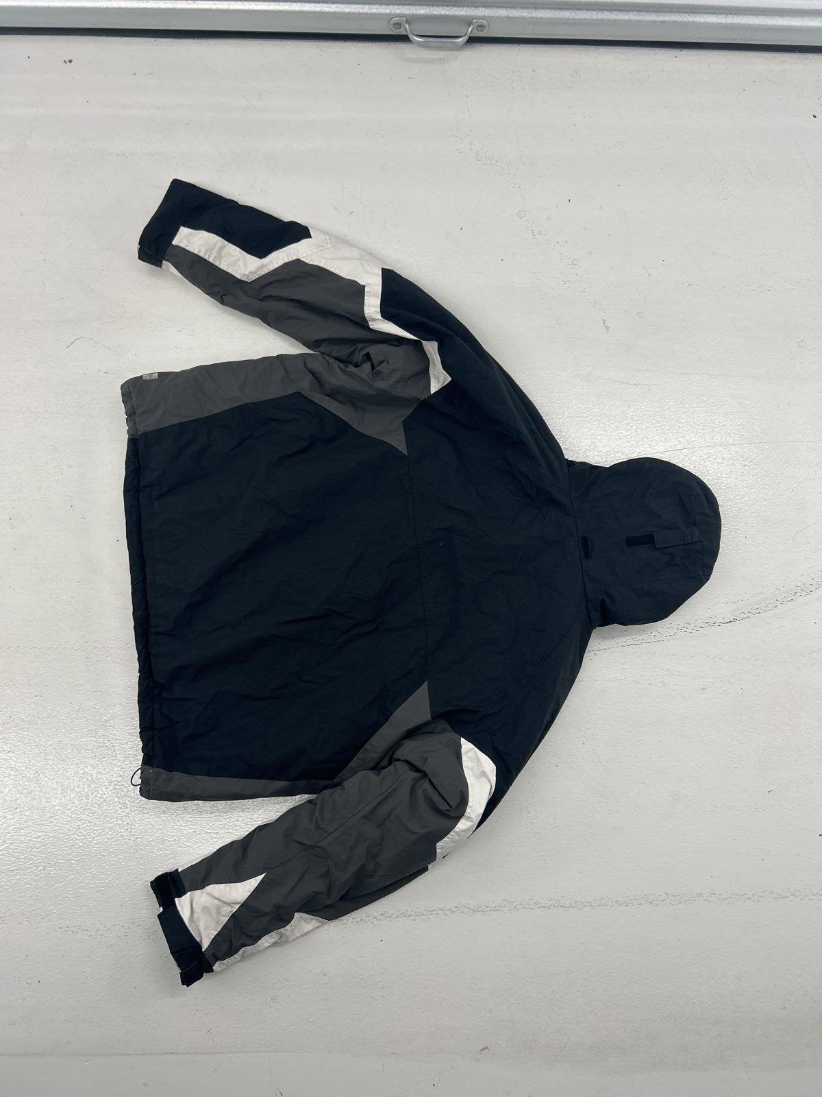 Heavy Outdoor Black and Gray Athletic Windbreaker Jacket