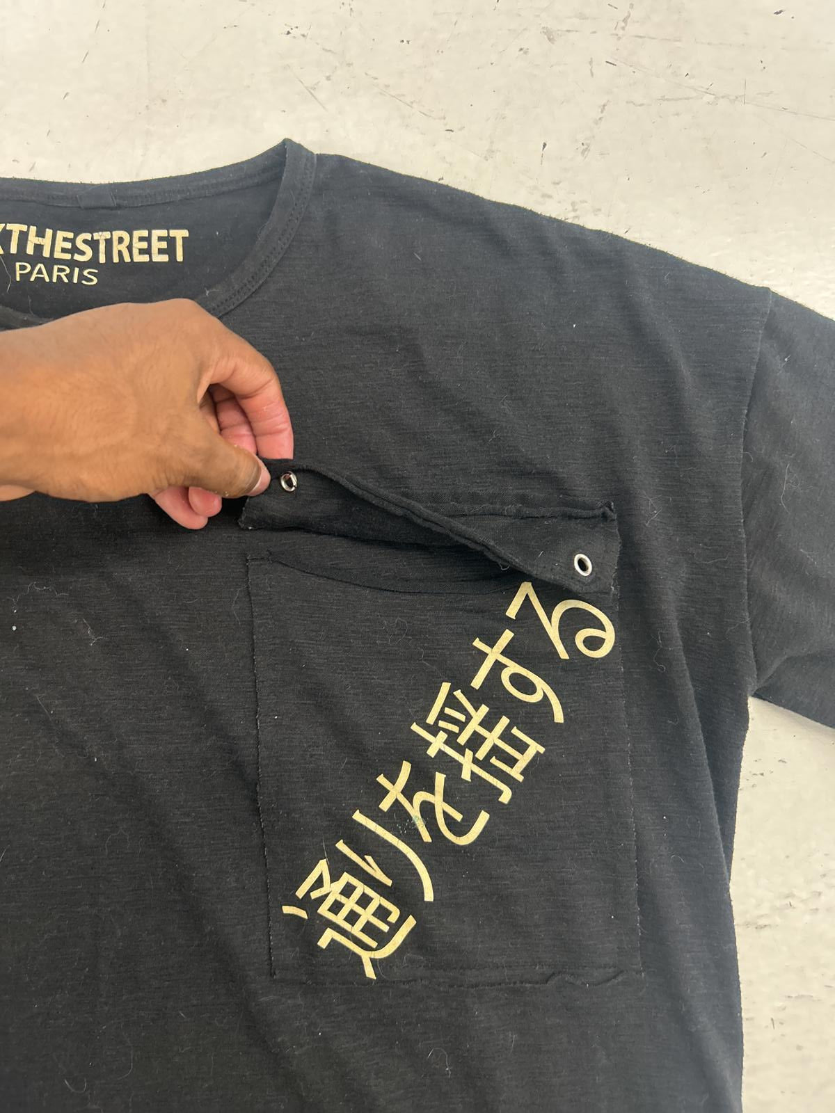 ROCKTHESTREET Black Pocket Kanji Tee from Europe