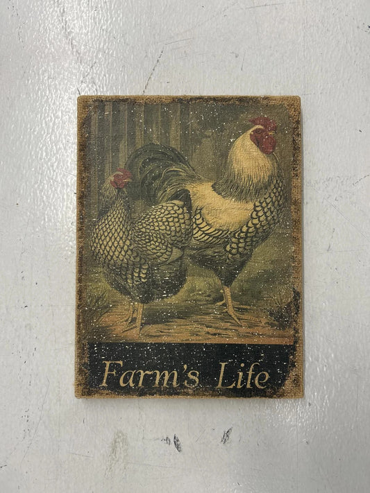 Vintage Farm'S Life Chicken Print Decor