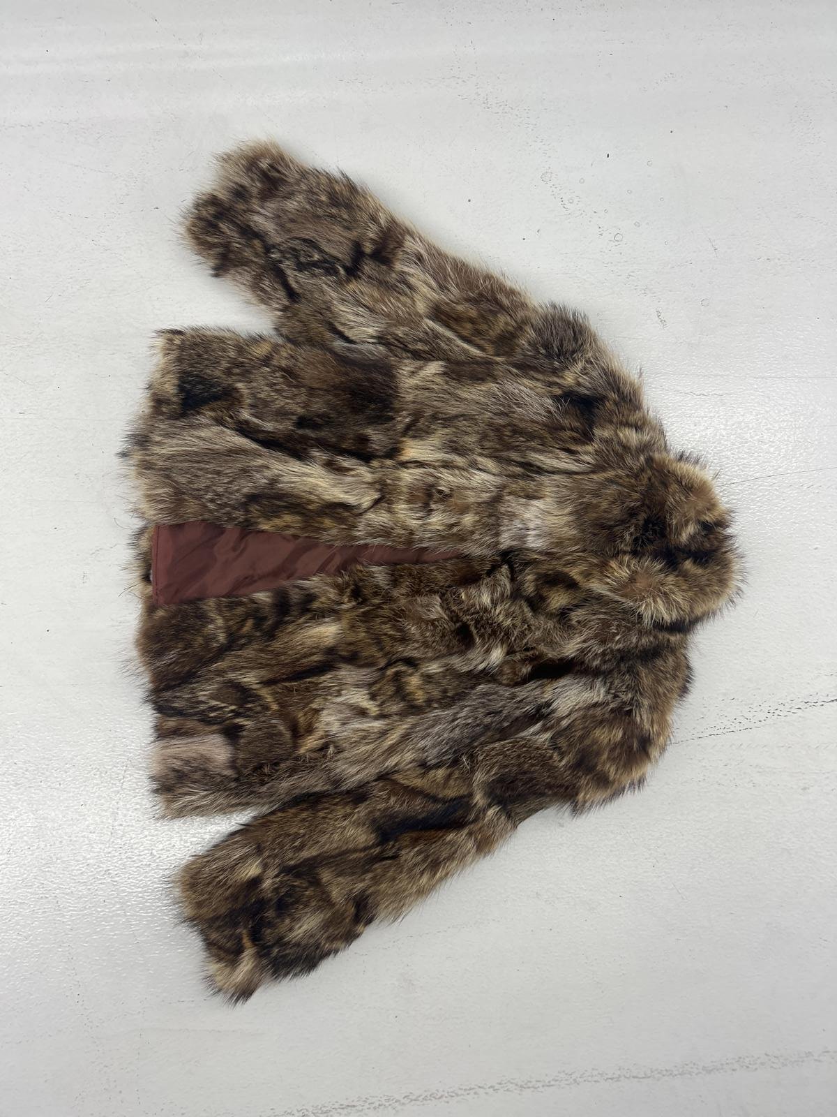 Real Raccoon Fur Latch Closure Over Coat Jacket