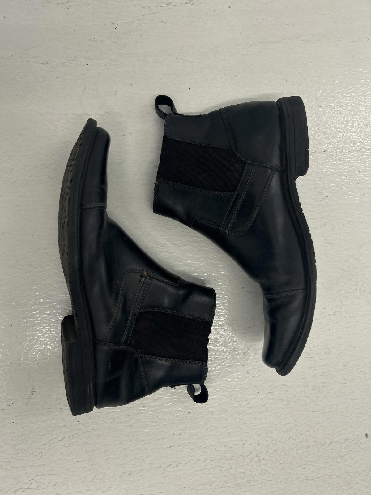 Stylish Leather Black Ankle Boots for Men