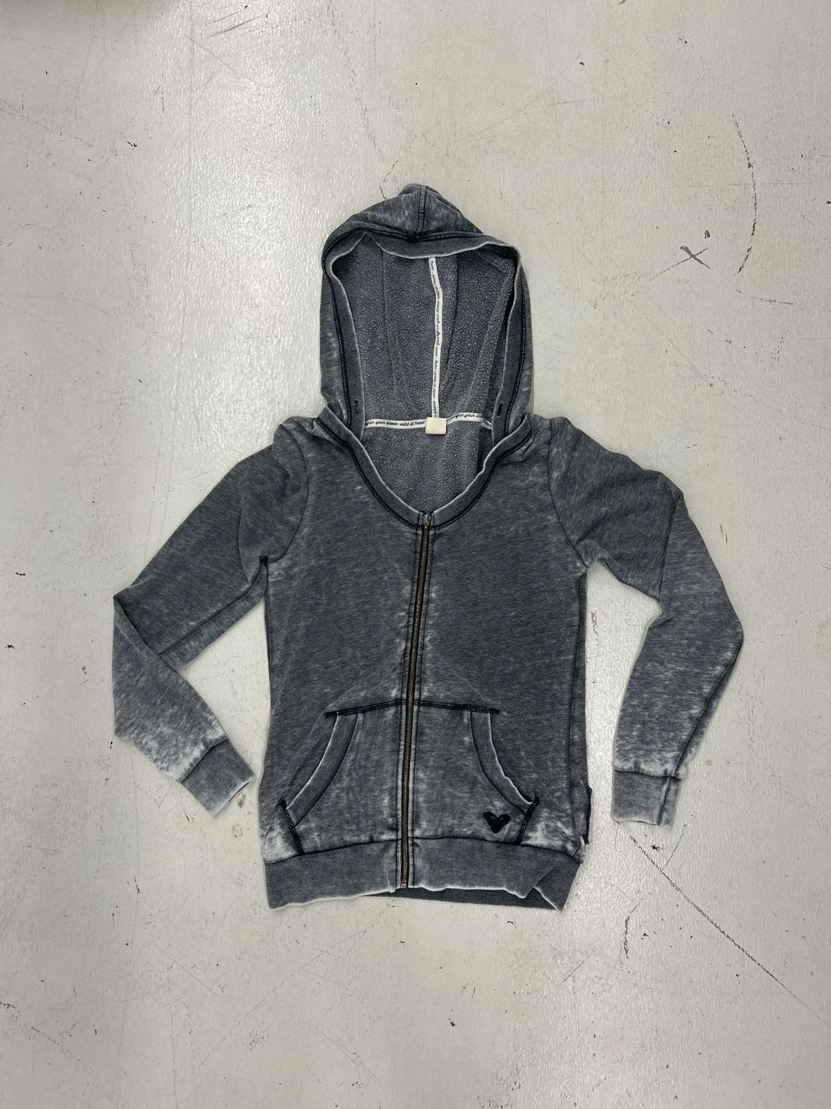 Soft Gray Zip-Up Hoodie With Pockets