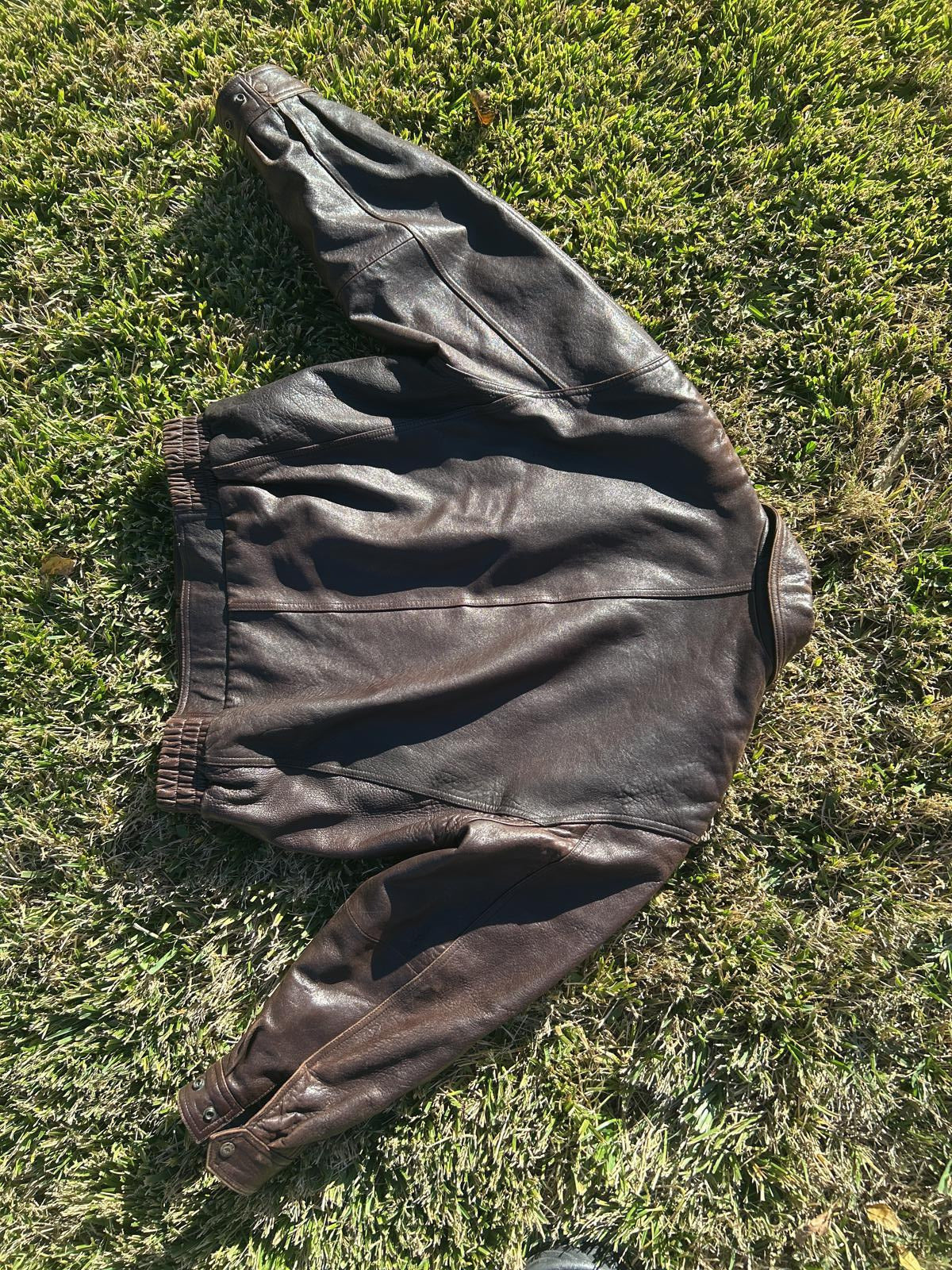 Vintage Brown Leather Bomber Jacket - Roundtree & Yorke