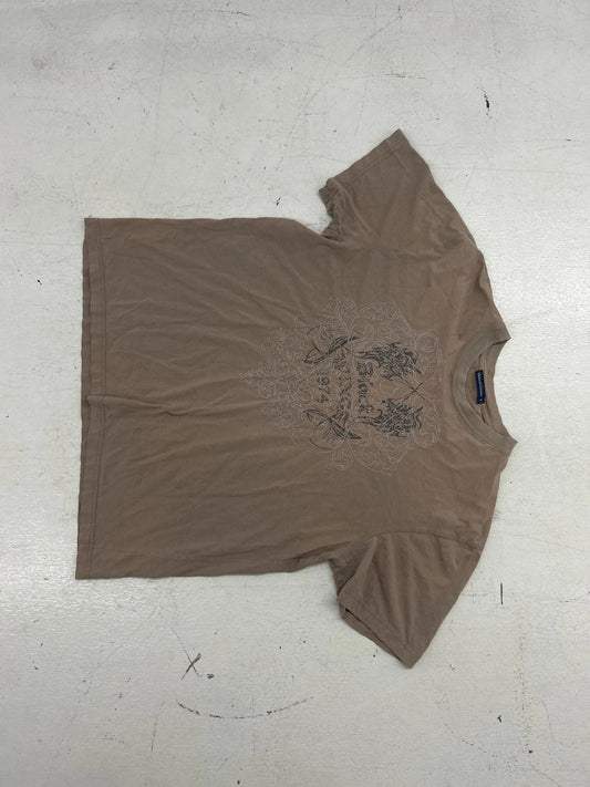 Y2k Graphic T-Shirt In Tan