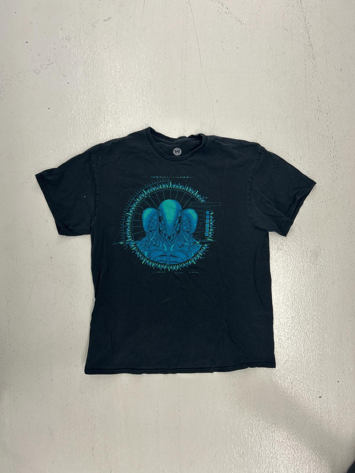 Vintage WWE Graphic Tee - Black with Blue Design