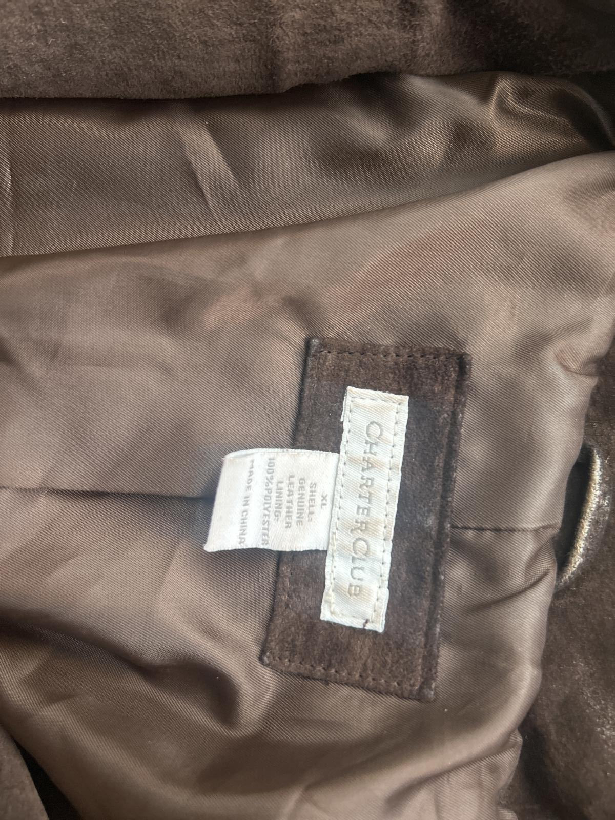 Charter Club Women's Brown Real Suede Leather Jacket