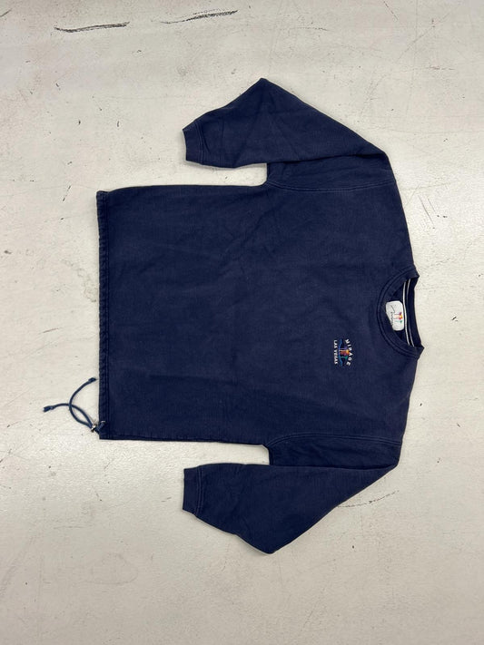 Classic Navy Blue Sweatshirt with Adjustable Hem