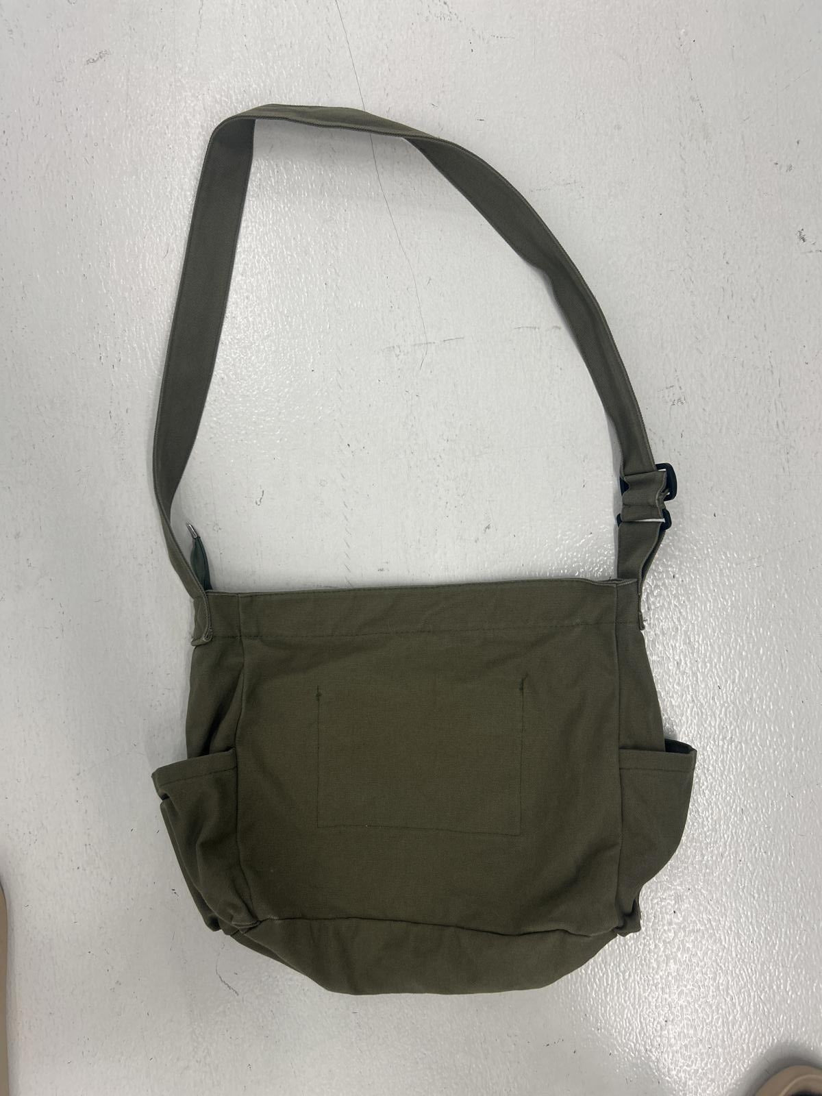 Canvas Olive Green Shoulder Bag with Pockets