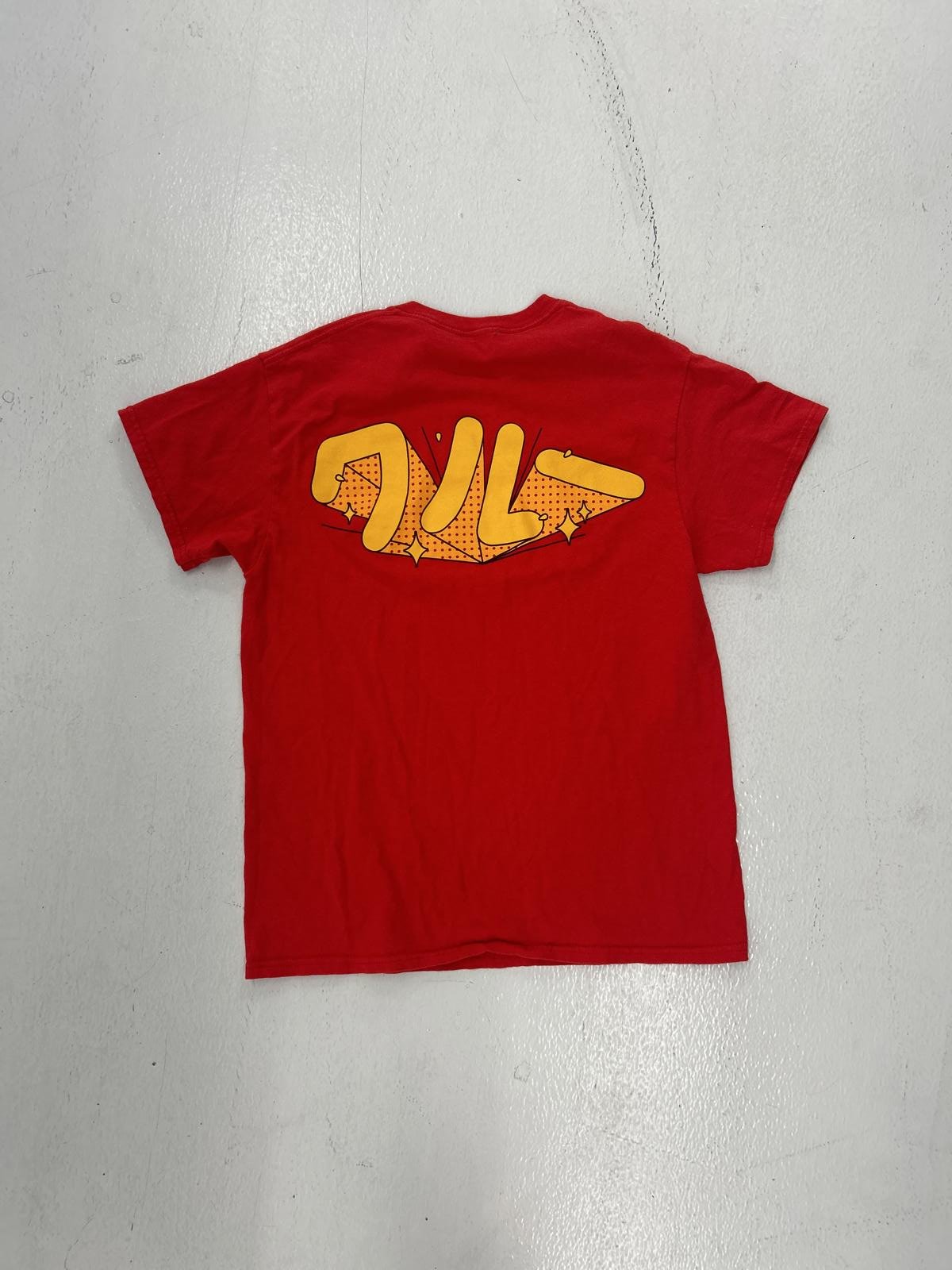 Japanese Mcdonald's Red Graphic T-Shirt with Unique Design