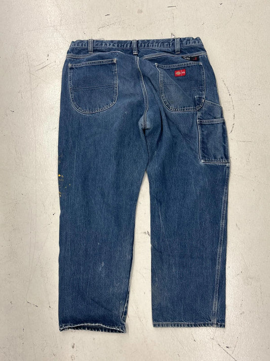 Vintage Workwear Denim Cargo Pants - Blue - Size Large