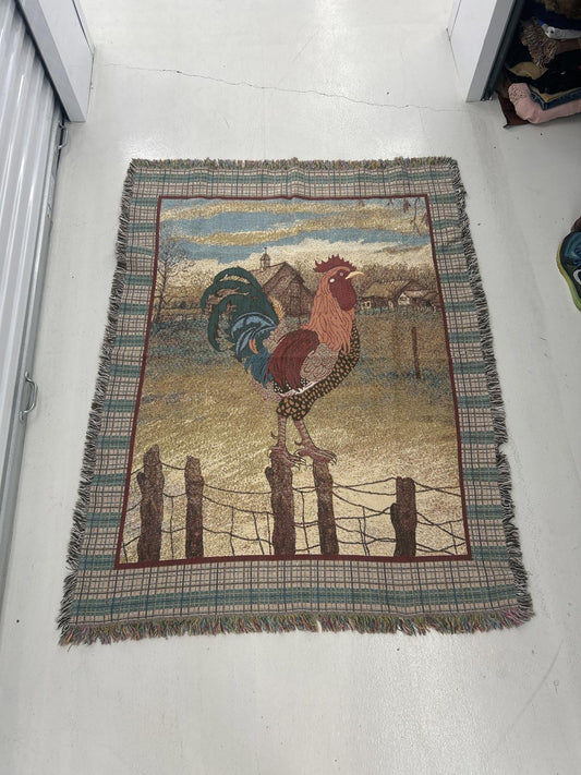 Colorful Rooster Tapestry Throw Blanket