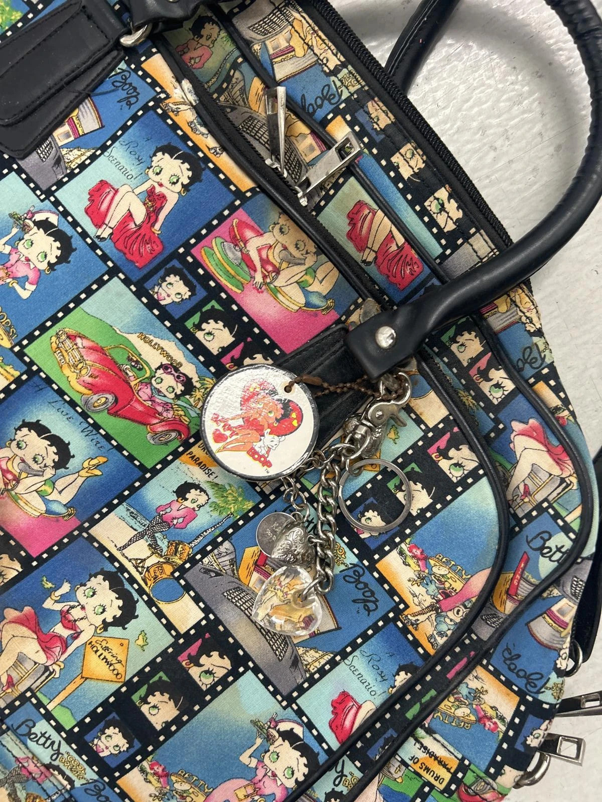 Vintage Betty Boop Multi-Pattern Duffle Bag