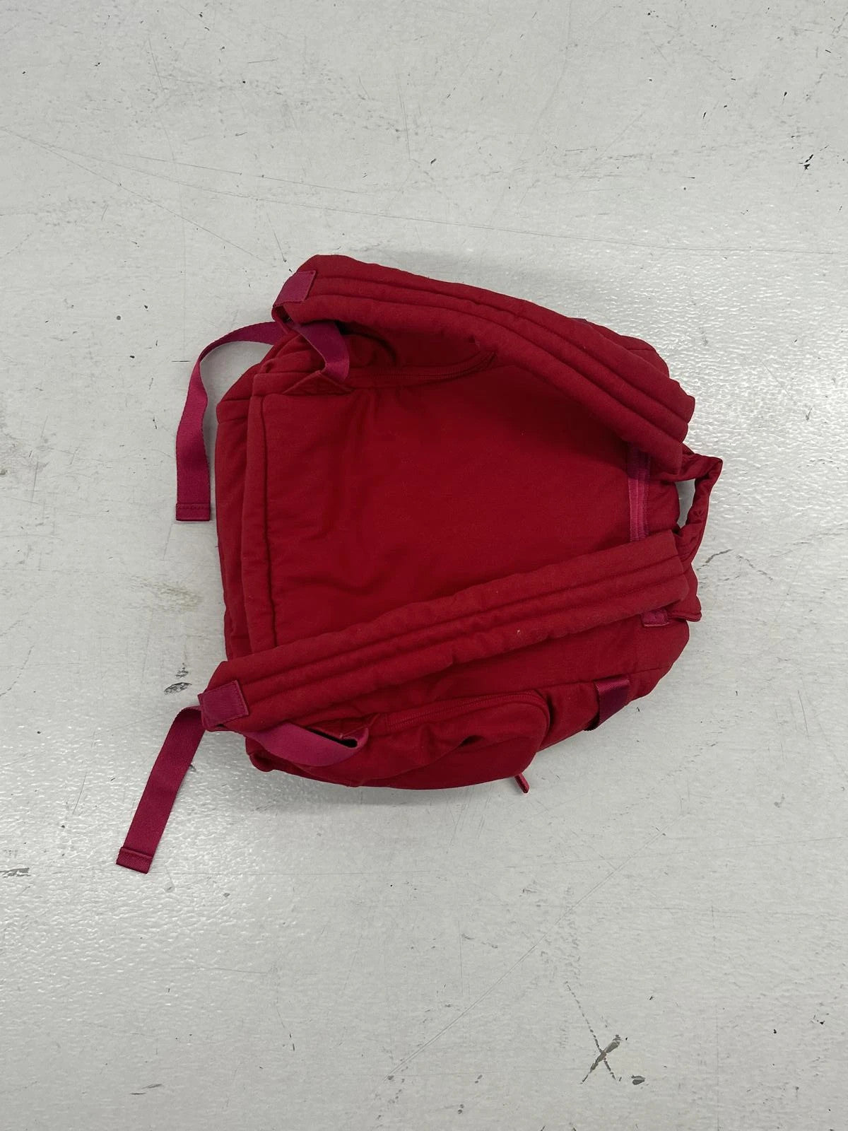 Stylish Red Backpack With Multiple Compartments