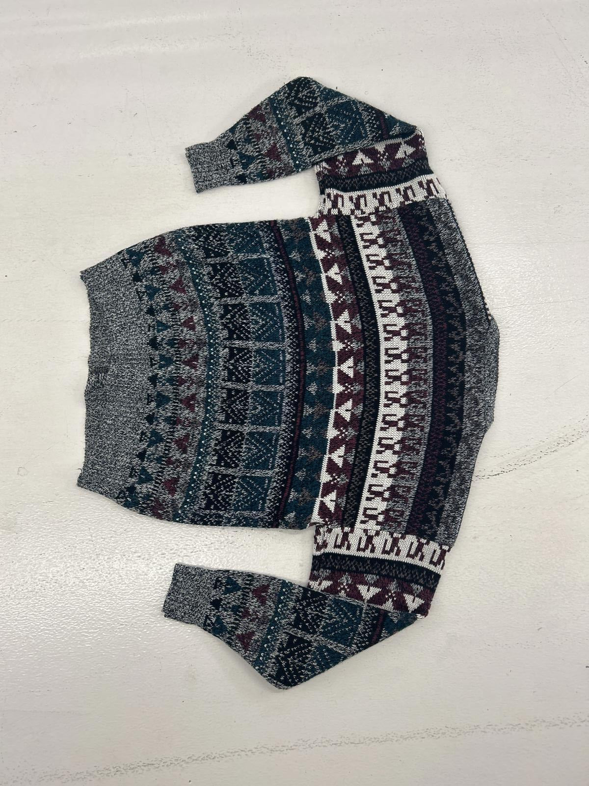 Cozy Knit Cardigan with Geometric Patterns