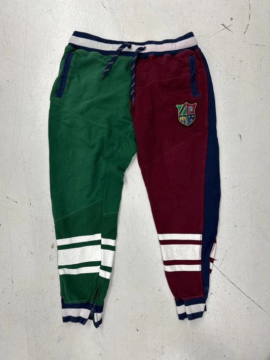 Color Blocked Joggers With Logo Emblem - Unique Athletic Wear