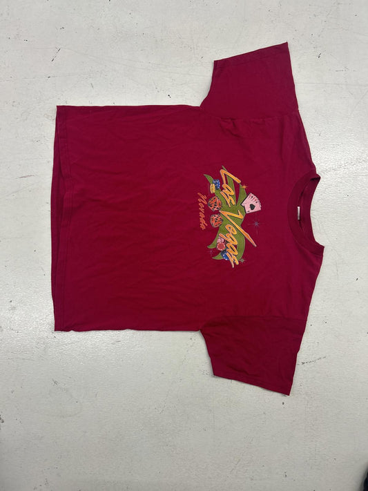 Vintage Las Vegas Graphic T-Shirt - Bold Red Design