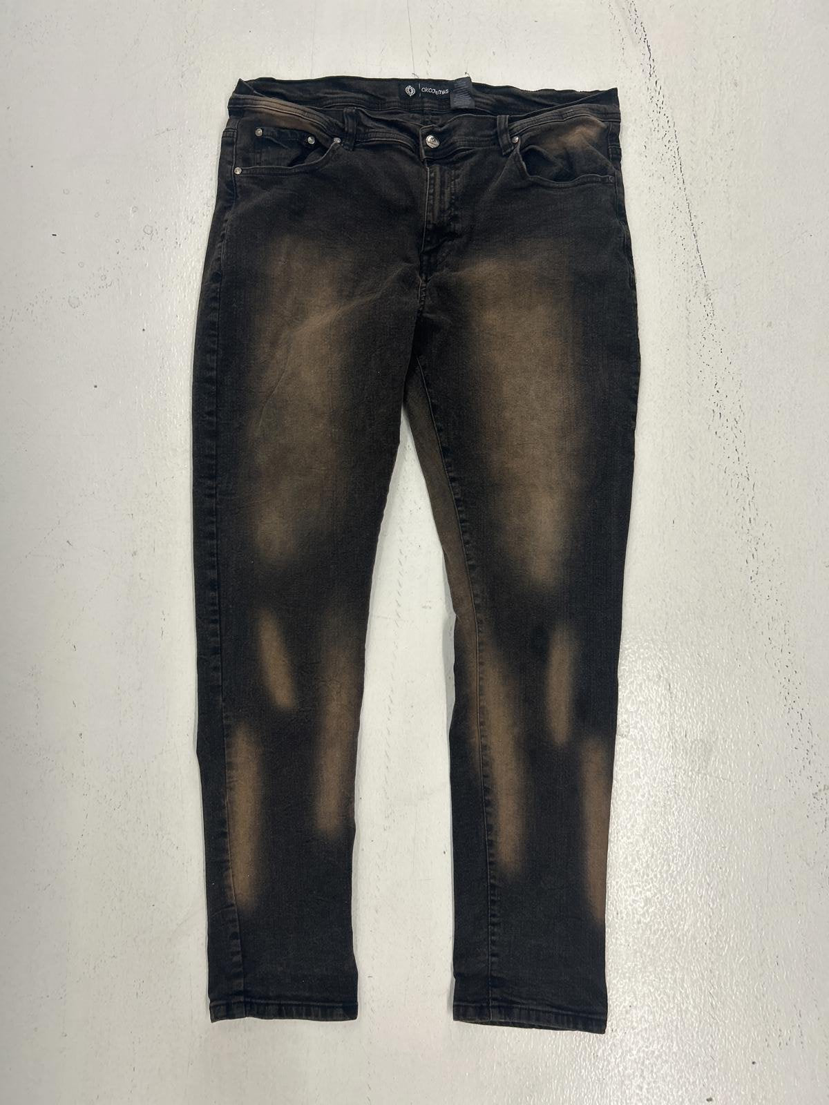 Faded Wash Distressed Black Denim Jeans