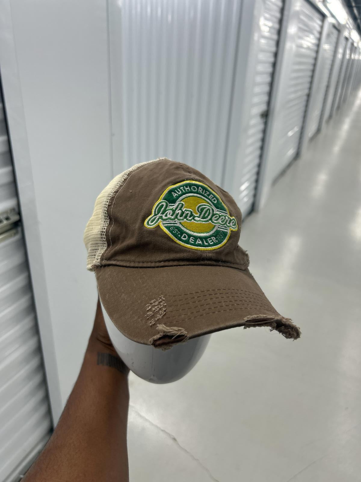 Vintage Distressed JD Brown Baseball Cap with Logo