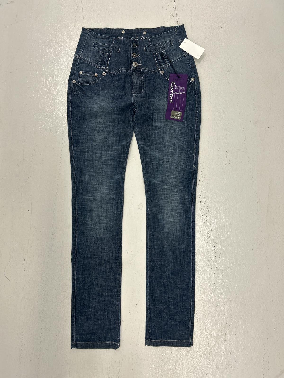 Y2K Women's Denim Jeans with Unique Back Pockets