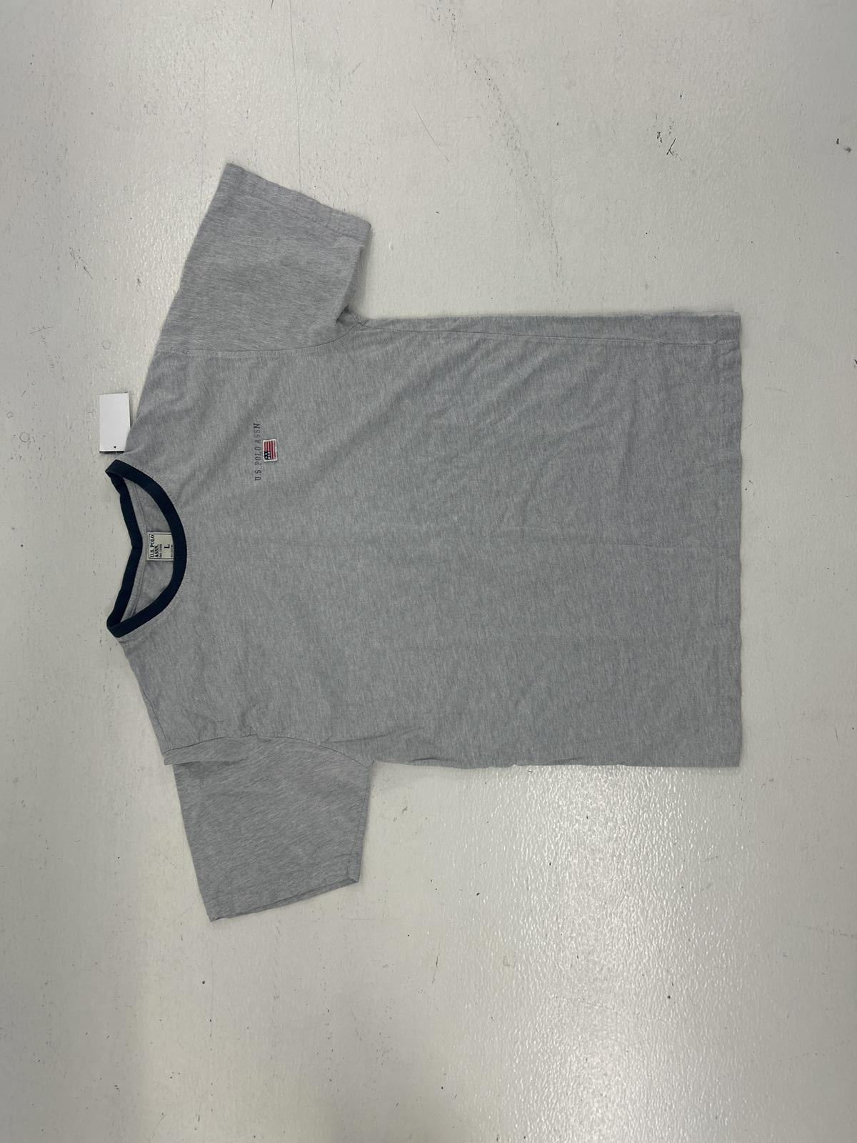 U.S. Polo Assn. Graphic Tee - Gray with Navy Trim