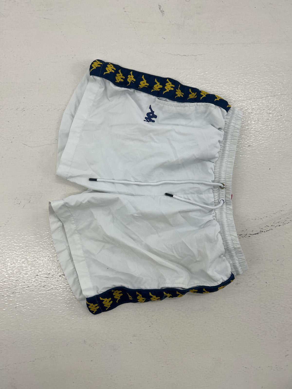 Kappa White Swim Shorts with Blue and Yellow Trim