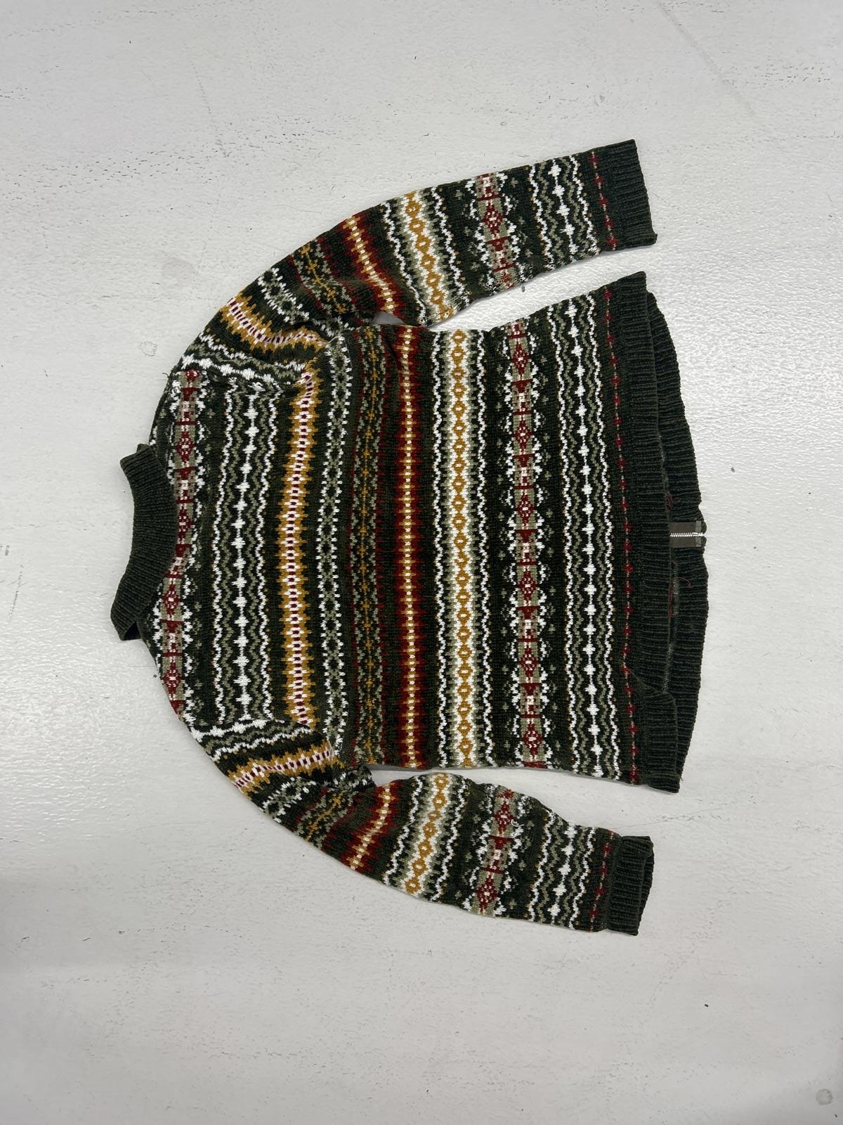 Cozy Multi-Color Knit Zip Cardigan Sweater