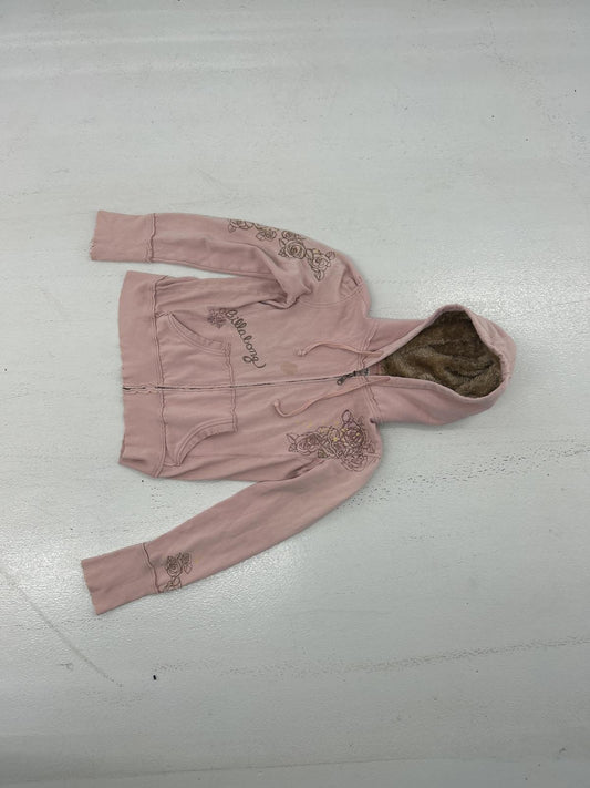 BBong Y2K Pink Hoodie with Floral Embroidery