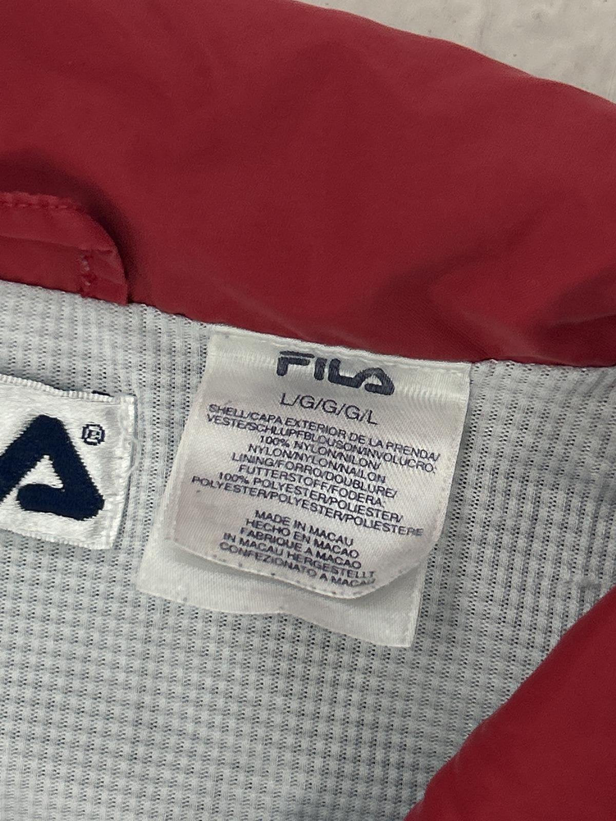 Fila Vintage Track Jacket - Classic Navy and Red Windbreaker