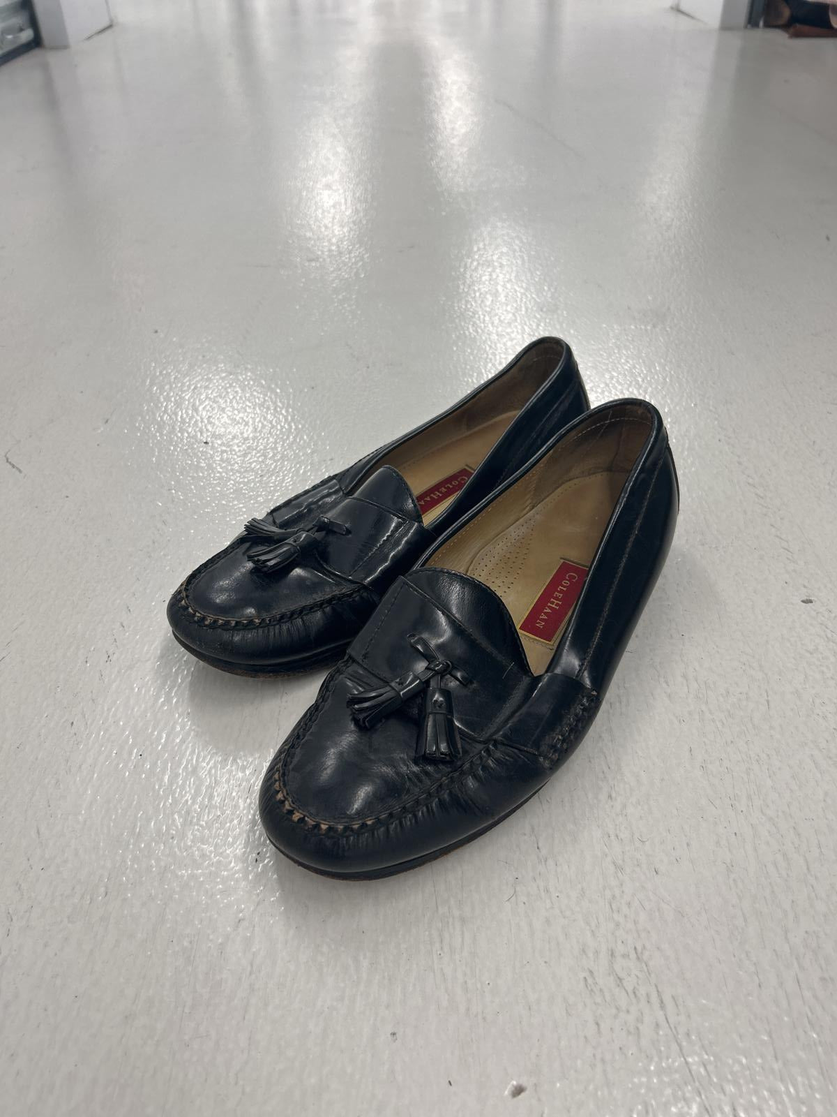 Cole Haan Black Loafers with Tassel Detail