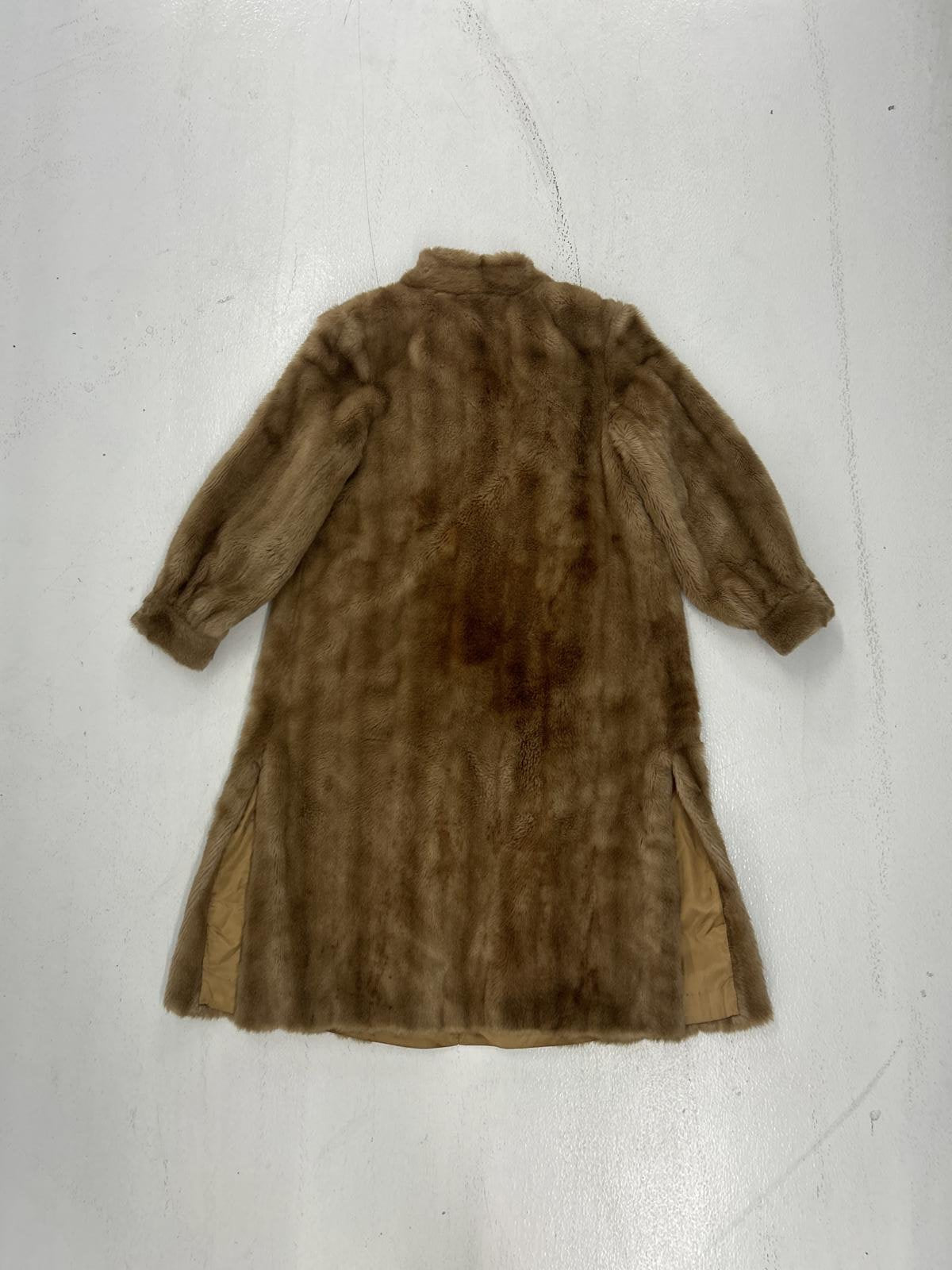 Vintage Faux Fur Coat - Elegant Brown Faux Fur Outerwear