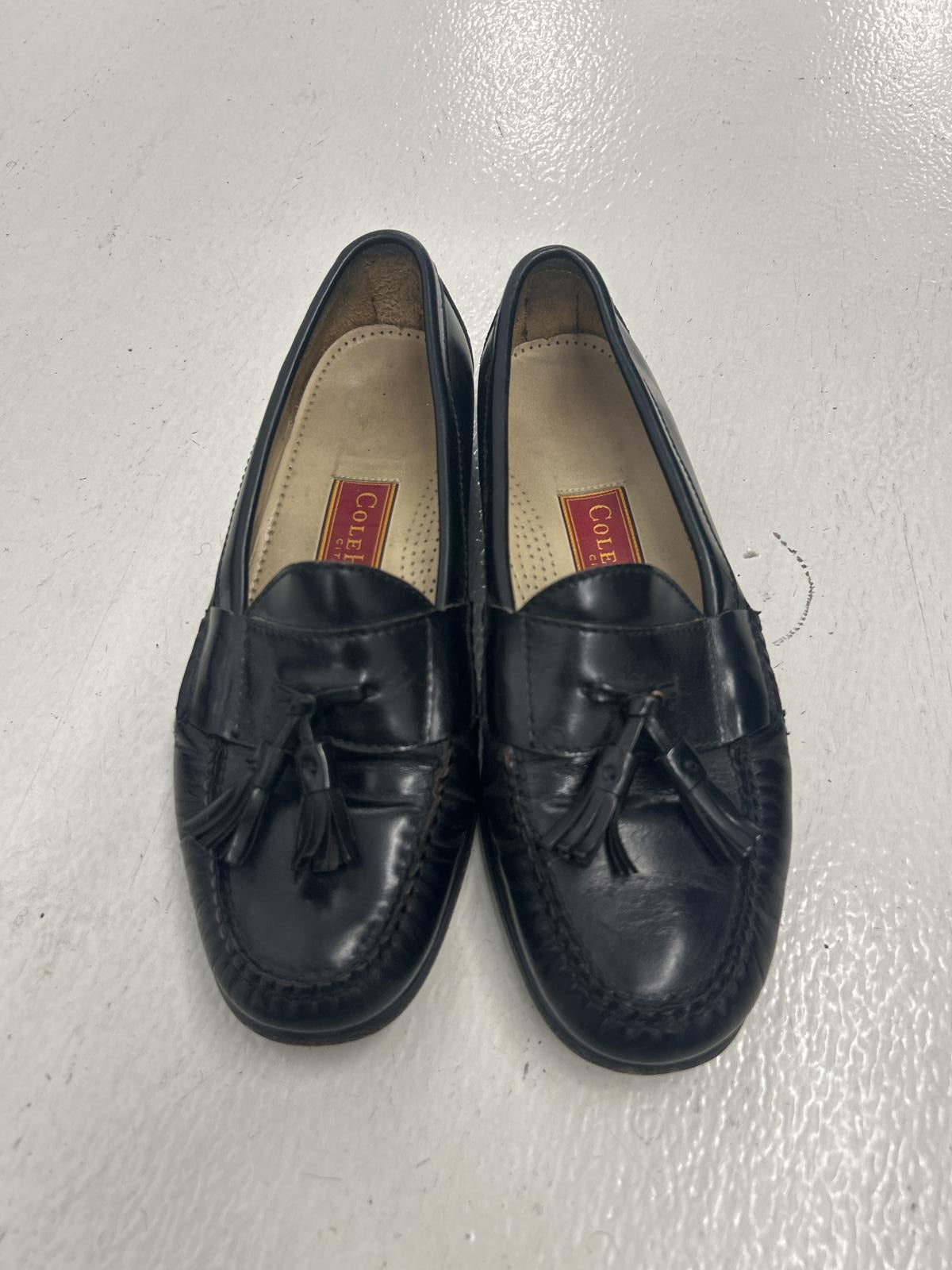 Cole Haan Classic Black Leather Loafers with Tassels