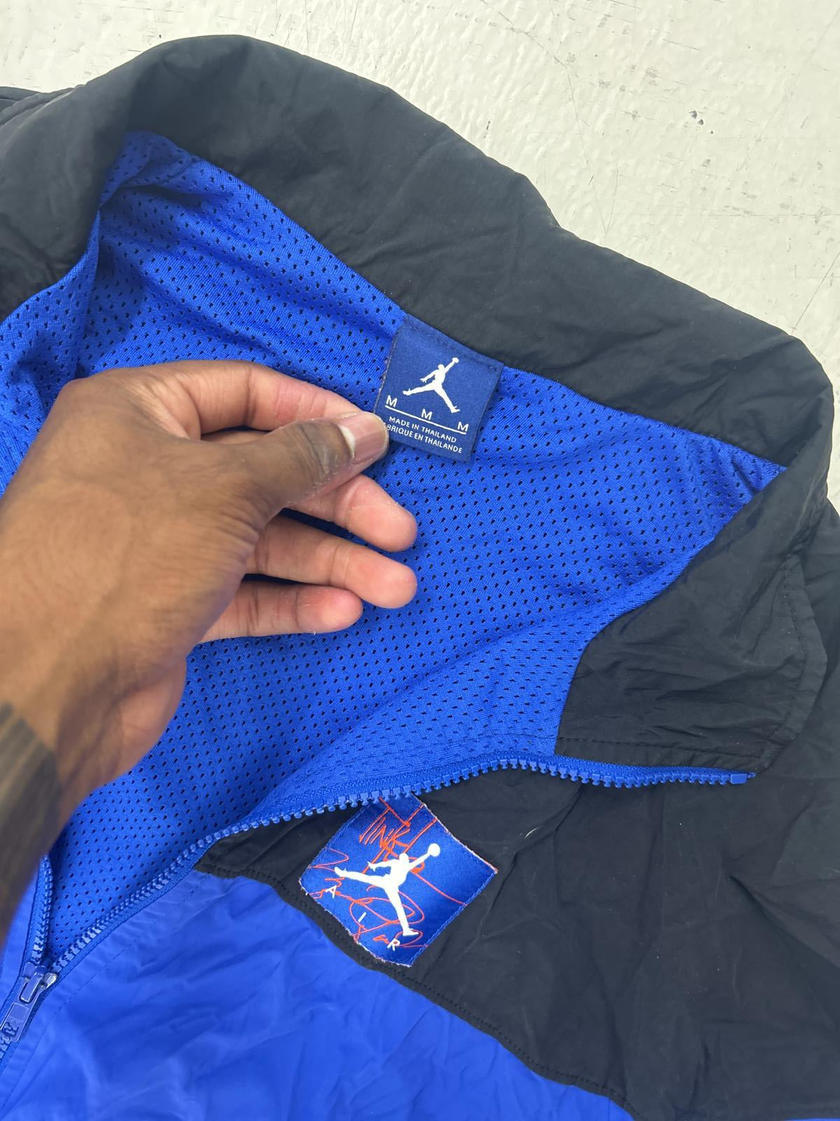 Retro Nike Air Jordan Blue and Black Windbreaker Jacket