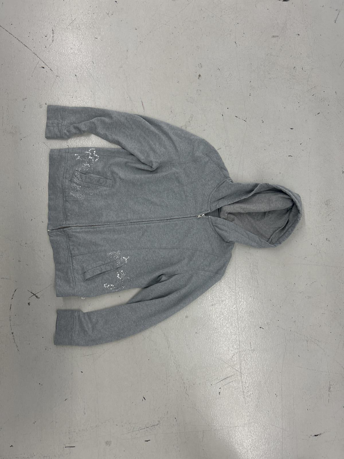 Cozy Bedazzled Gray Zip-Up Hoodie - Perfect for Layering