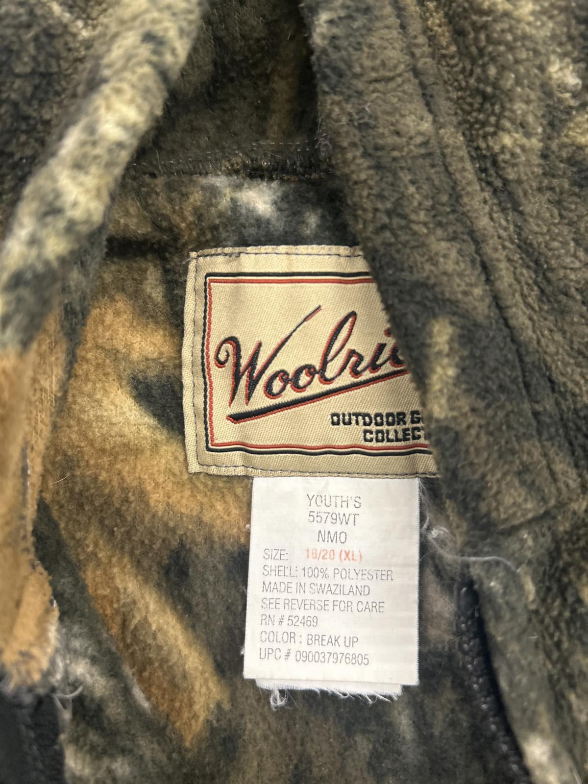 Woolrich Youth Break Up Camo Hooded Jacket - XL